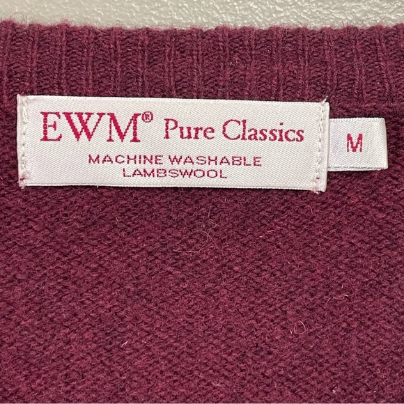 Vintage Edinburgh Woollen Mill Pure Lambs Wool washable burgundy SweaterMedium - Picture 2 of 8